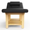 80 Inches Wide Six legs - Quality Leather Beauty Spa Furniture Massage Table Bed Wooden Facial Bed Wooden Beauty Bed - Black