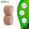 Kinesiology Tape Roll 2 Inches x 16.4 Feet Beige Elastic Muscle Tape Breathable Cotton Kinesthetic Tape Waterproof for Muscle Pain Healing Physical Th