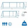 Metal Frame Rectangular Swimming Pool Portable Above Ground Easy Set Pool Family