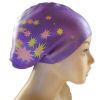 Purple Large Long Hair Swim Cap Ear Protection Adult Swim Cap Silicone Swim Caps for Women Swimming