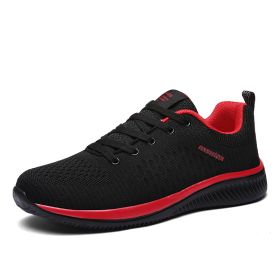 Outdoor Fitness Running Walking Trainers Men Casual Lightweight Lace-up Tenis Walking Sneakers Comfortable Breathable SportShoes (Color: Red, size: 39)