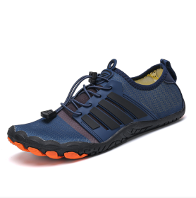 New couple fitness sneakers beach swimming shoes multifunctional outdoor shoes (Color: Dark blue, size: 45)