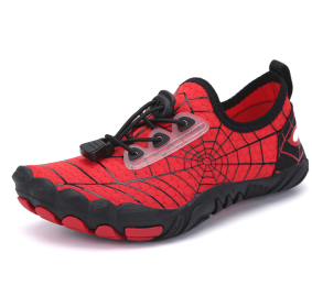 New children's fitness sports shoes outdoor beach swimming shoes upstream stream shoes (Color: Red/Black, size: 34)