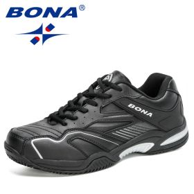 BONA 2020 New Designers Chaussures De Tennis Shoes Men Sneakers Action Leather Walking Shoes Mansculino Fitness Trainer Footwear (Color: Black light gray, size: 10)