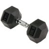 Rubber Encased Hex Dumbbell,25-35lbs,Single