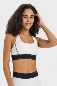 Contrast Sports Bra (Color: White, size: 12)