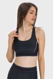 Contrast Sports Bra (Color: black, size: 6)