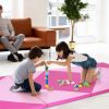 4-Panel PU Leather Folding Exercise Gym Mat with Hook and Loop Fasteners