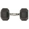 Rubber Encased Hex Dumbbell,25-35lbs,Single