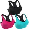 3 Packs Women Padded Sports Bras Yoga Fitness Push up Bra Female Top for Gym Running Workout Training